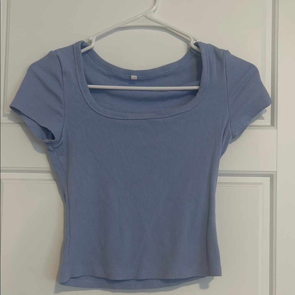 Women's Blue Ribbed Top